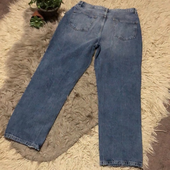 We the Free Jeans-Sz 31 (12)-Cotton-Distressed-Higher Rise-Wider Relaxed Leg-EUC - Picture 14 of 16